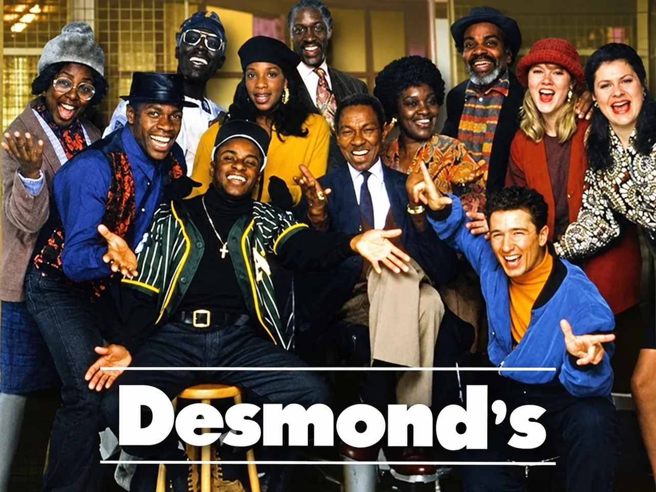 The Ambrose family cast of the Channel 4 sitcom Desmond’s